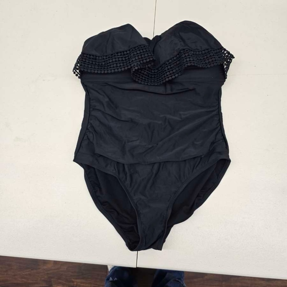 Kona Sol Black Bodysuit One Piece Swimsuit